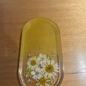 Bloom’n Rust And Relic’s dried flower and resin trinket dish