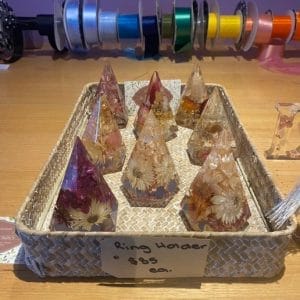 Bloom’n Rust and Relic’s Resin and dried flower ring holders