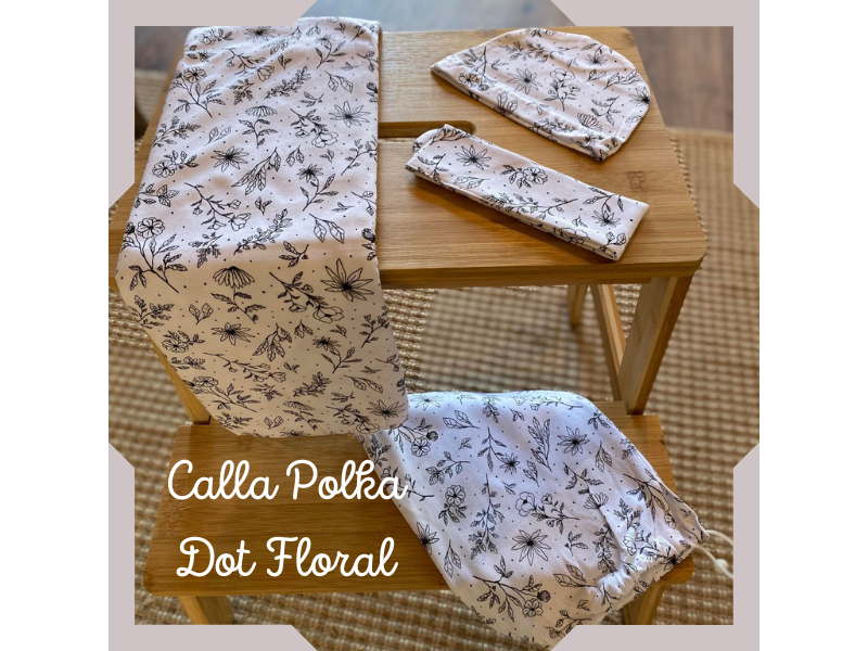 Baby Swaddle Calla Polka Dot Floral